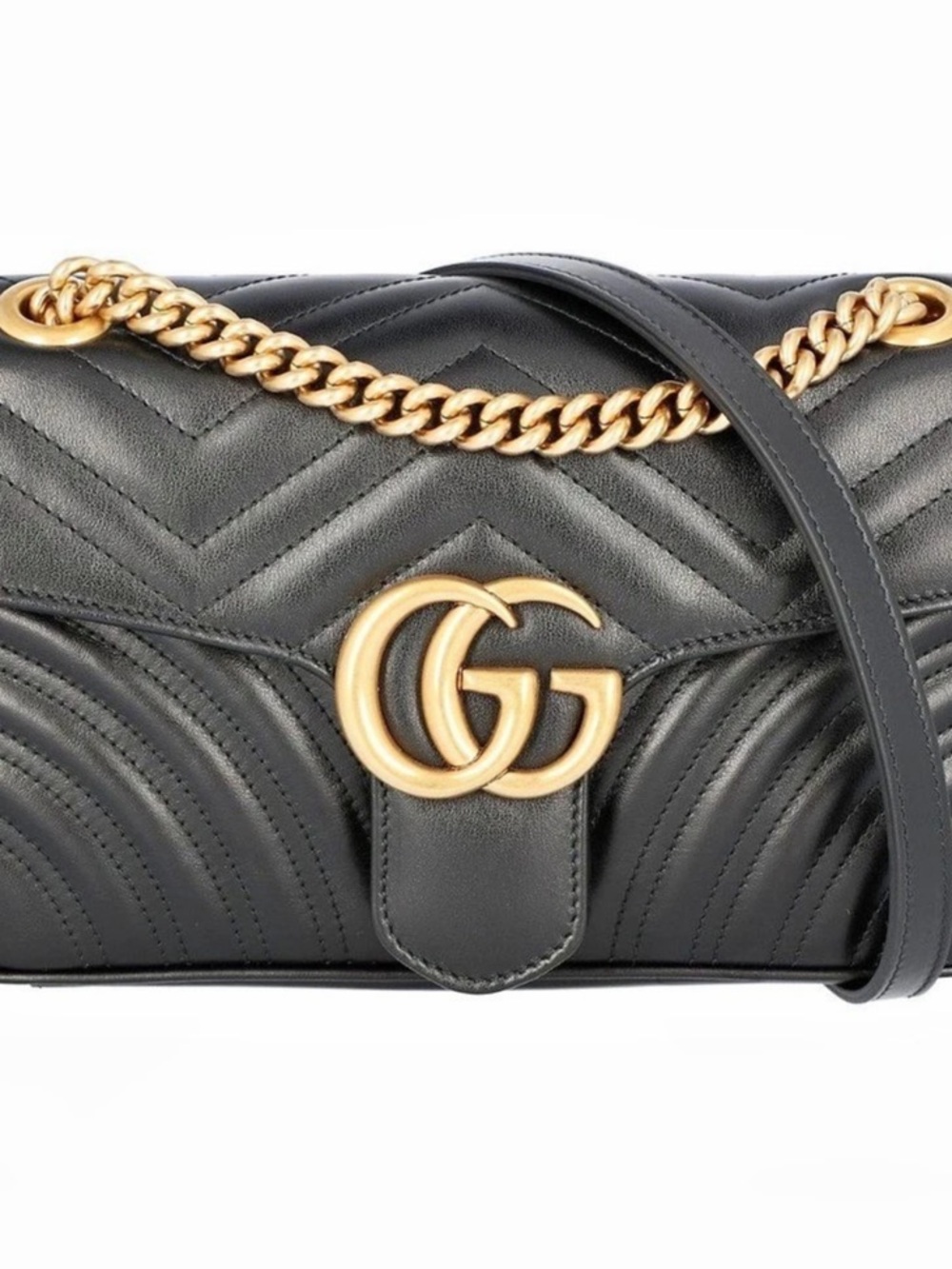 Gucci GG Marmont Matelassé Small Shoulder Bag Black